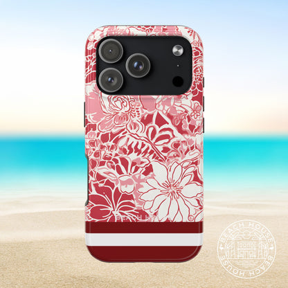 Norman Tough Case for iPhone 17 Pro with floral design on a beach background