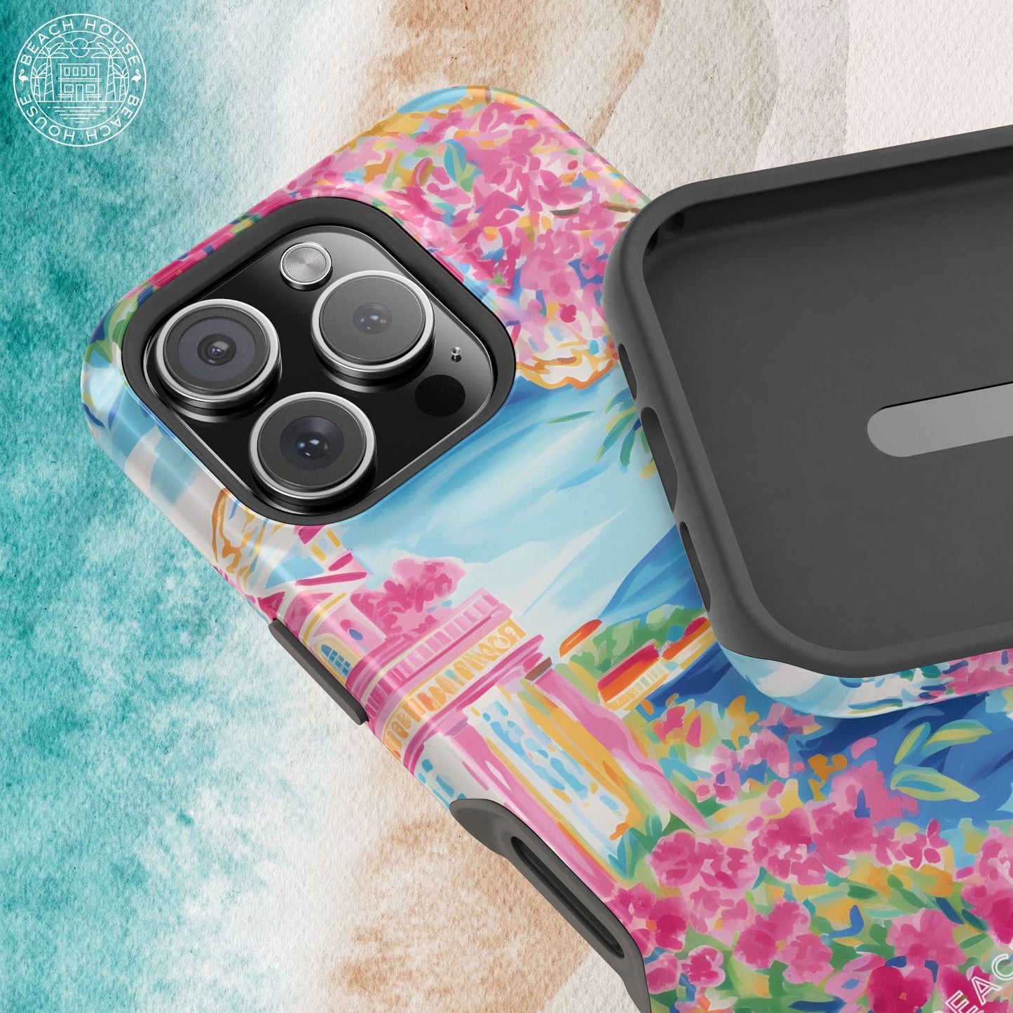 Positano MagSafe Tough Case for iPhone on a textured surface