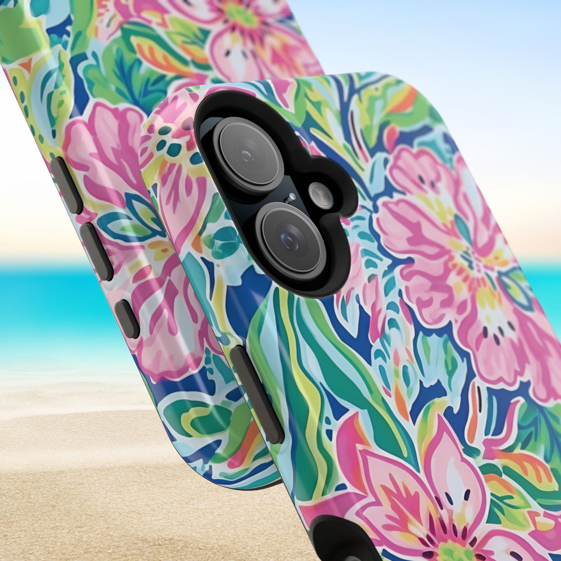 Vibrant Fernandina MagSafe Tough Case for iPhone case with a beach background