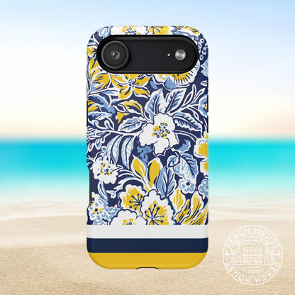 Ann Arbor MagSafe Tough Case for iPhone 17 Air with floral and striped design on a beach background