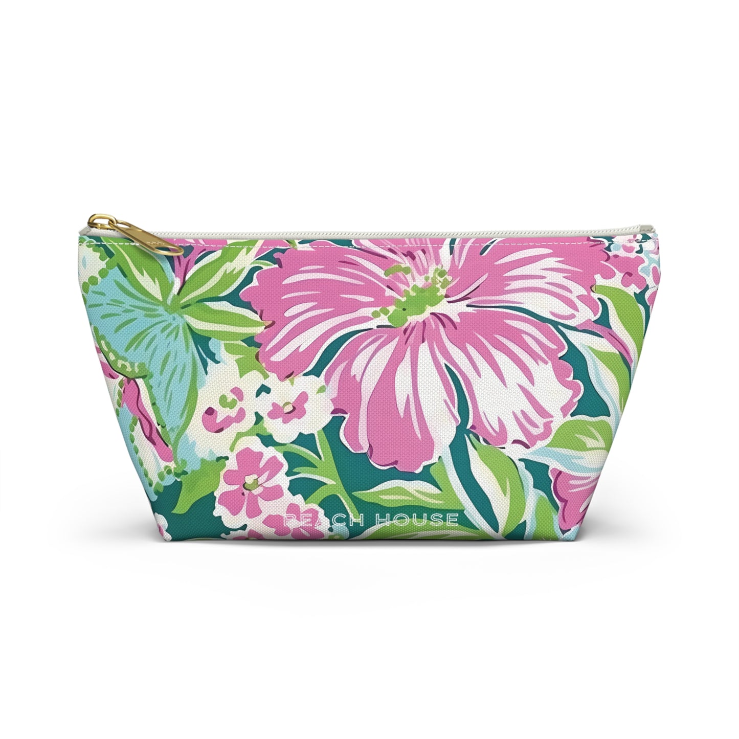 Front of small Seaside accessory pouch on white background
