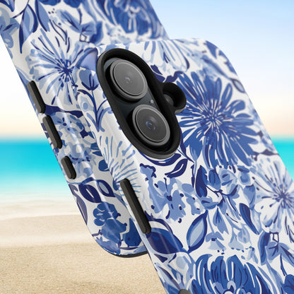 Close up views of the tropical Lexington Tough Case with a beach background