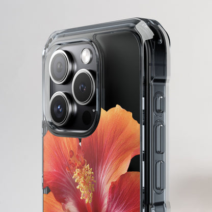 Phone case with floral design on a gray background
