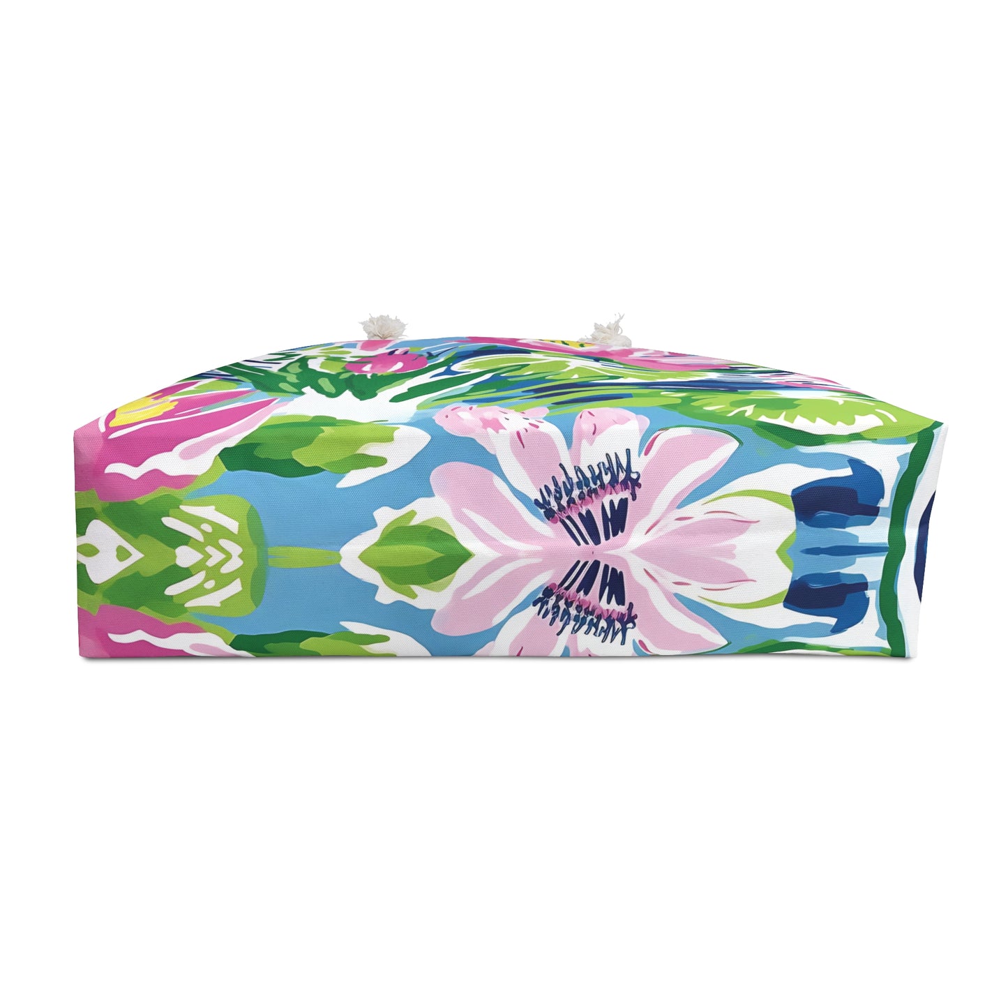 Bottom view of the Everglades weekender tote bag on a white background