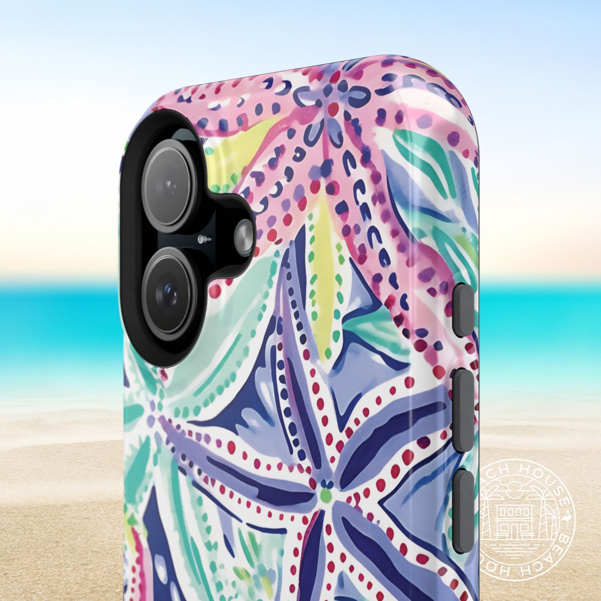 Colorful Siesta Key MagSafe Tough Case for iPhone with a beach background