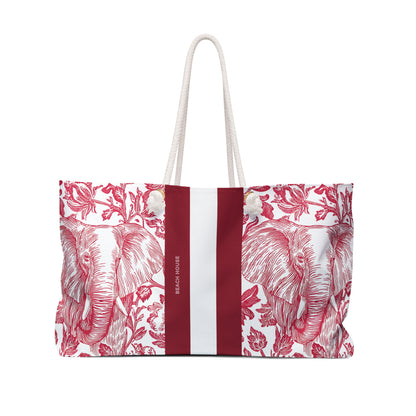 Front view of the Tuscaloosa Weekender tote bag on a white background