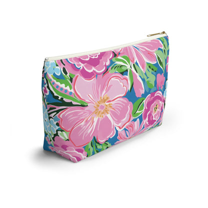 Floral patterned pouch on a white background