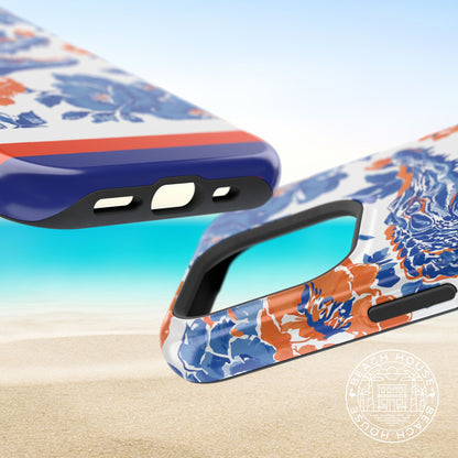 Gainesville MagSafe Tough Case for iPhone with floral design on a beach background