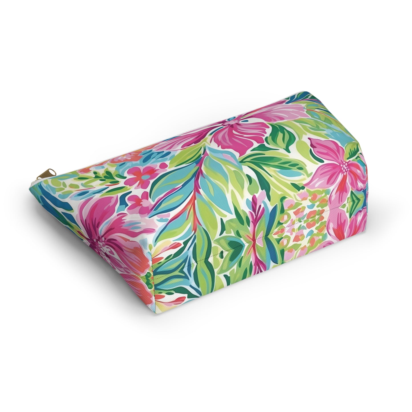 Floral patterned cushion on a white background