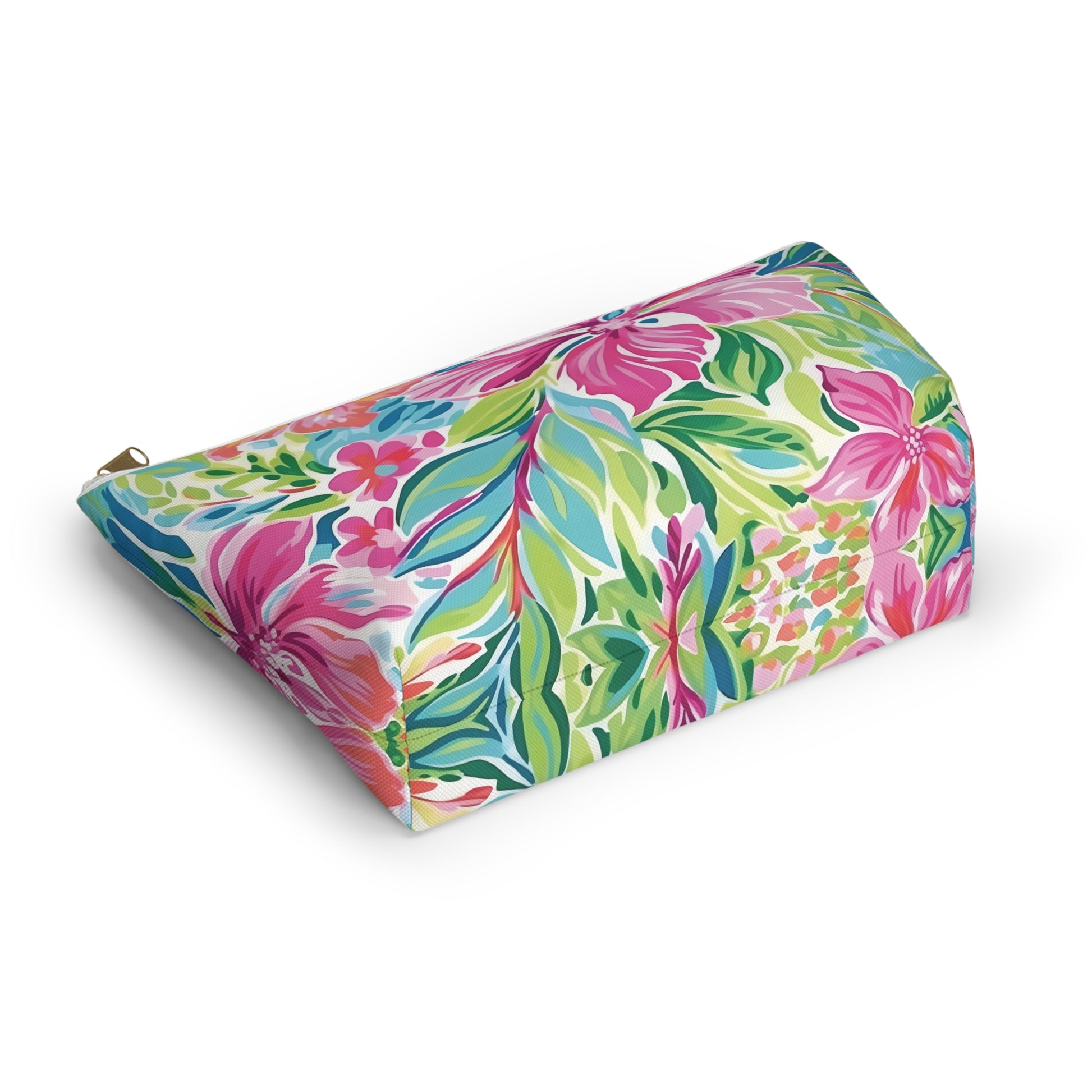 Floral patterned cushion on a white background