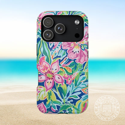 Fernandina MagSafe Tough Case for iPhone 17 Pro on a beach background