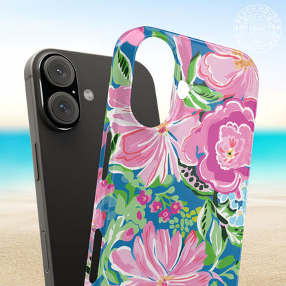 Madeira Slim Case for iPhone on a smartphone with a beach background