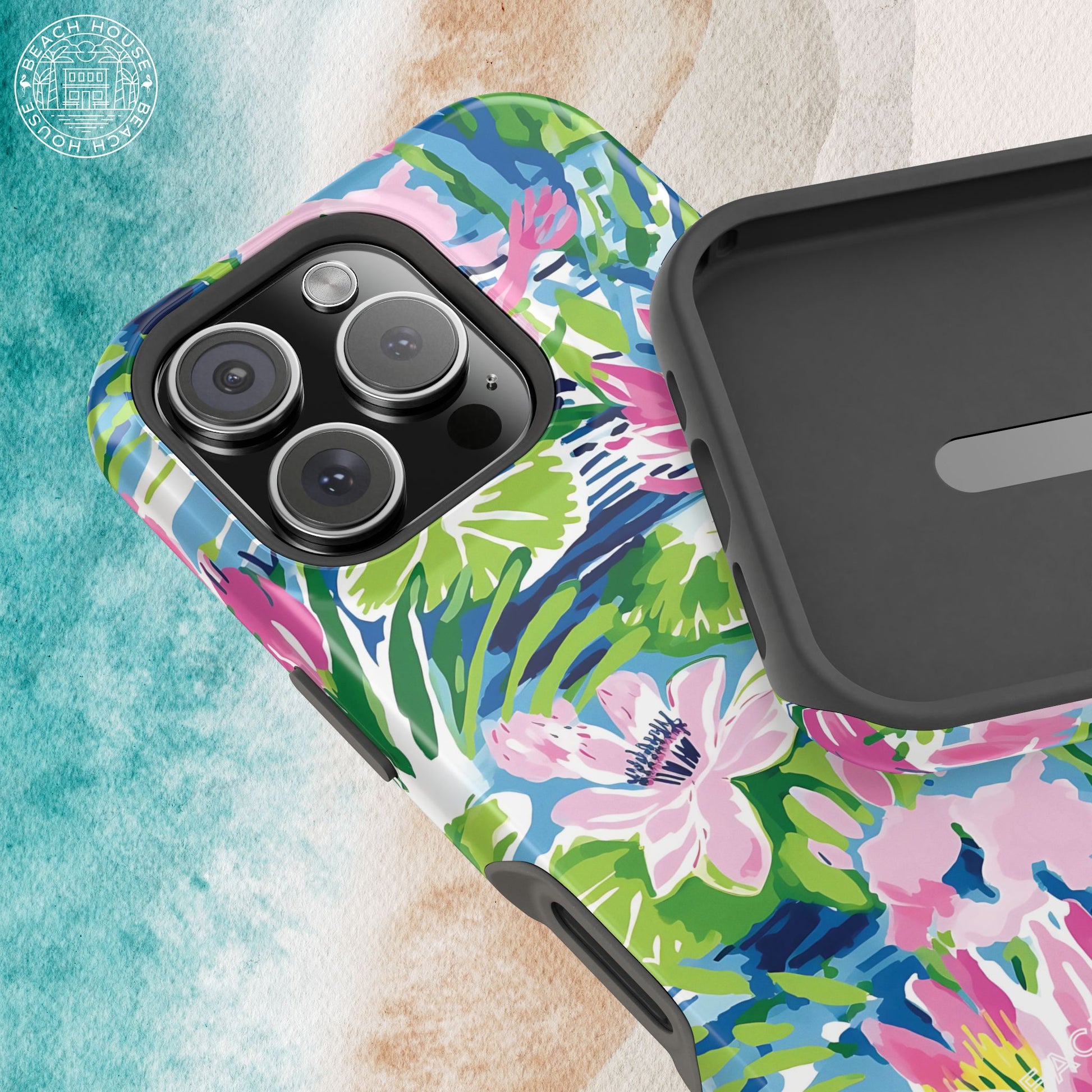 Everglades MagSafe Tough Case for iPhone with floral design on a textured surface