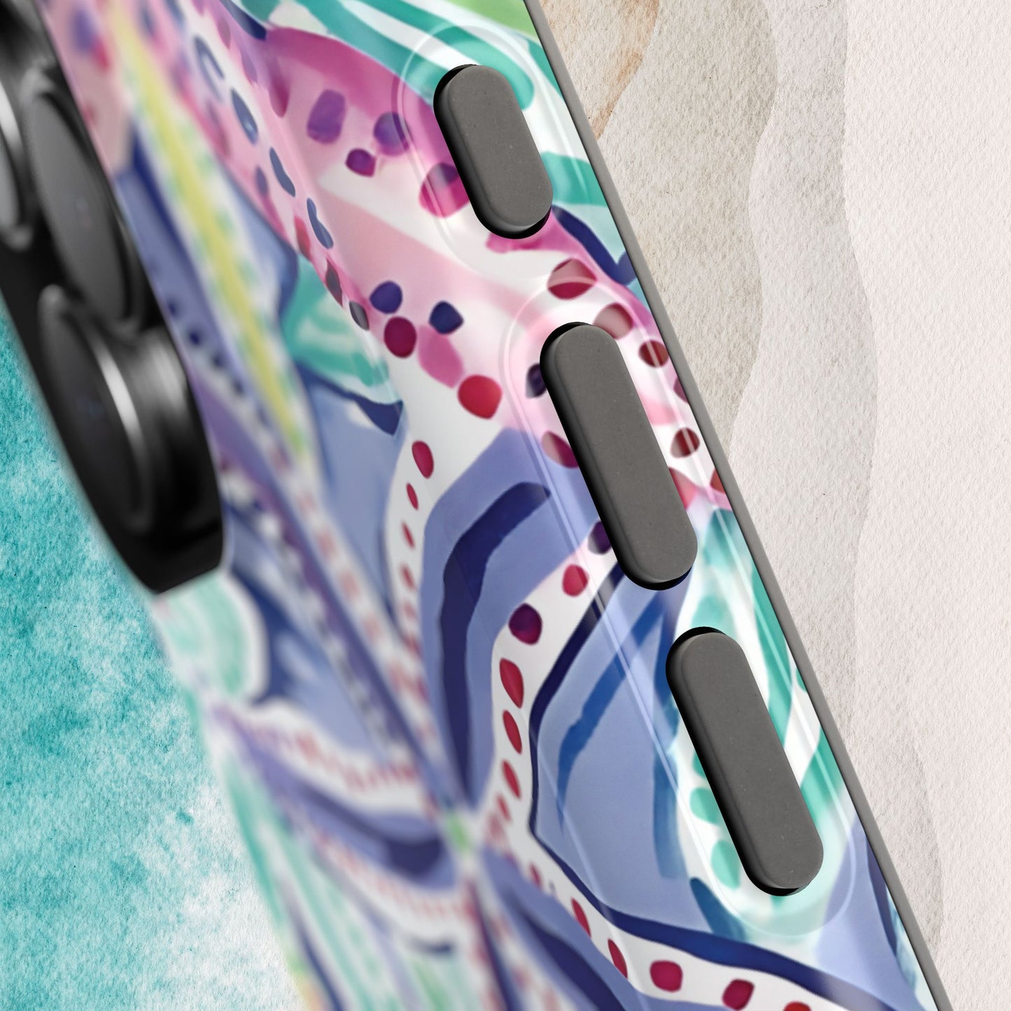 Siesta Key MagSafe Tough Case for iPhone with abstract design on a textured surface