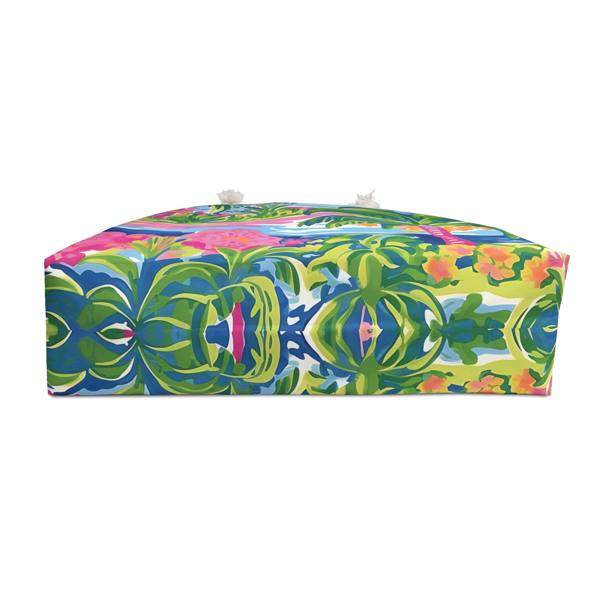 Bottom of the Kiawah Weekender tote bag, on a white background