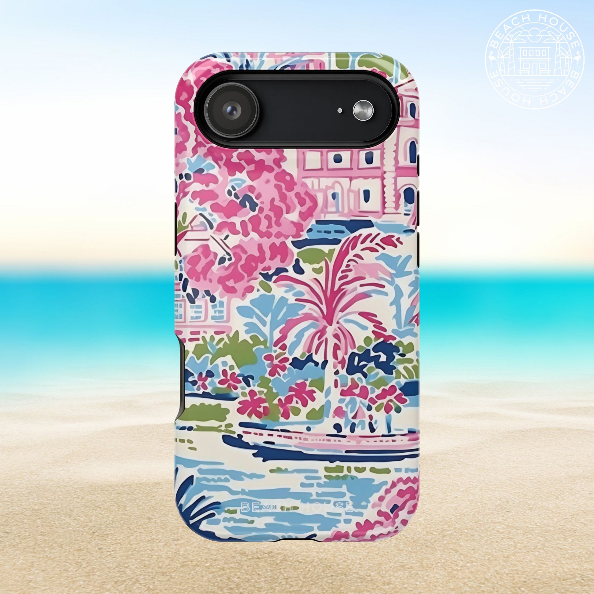 Amelia MagSafe Tough Case for iPhone 17 Air with a beach background
