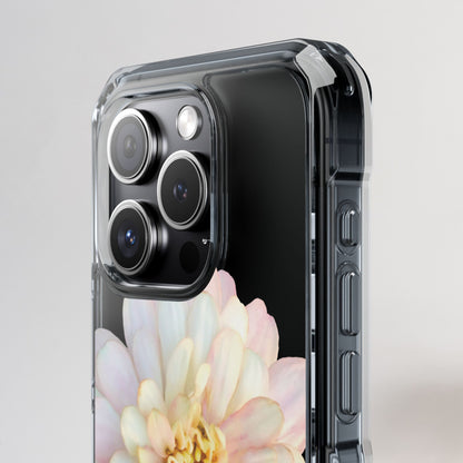 Phone case with floral design on a gray background