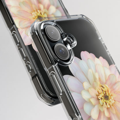 Phone case with camera protection feature on a floral background