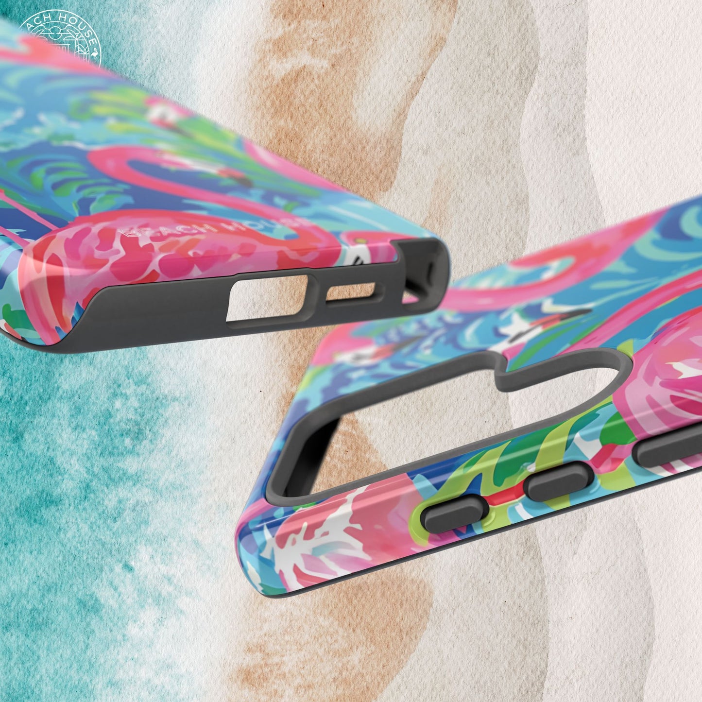 Colorful Key Largo Tough Case for Galaxy with floral design on a textured surface