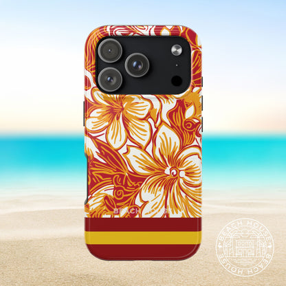 Los Angeles Tough Case for iPhone 17 Pro with floral design on a beach background