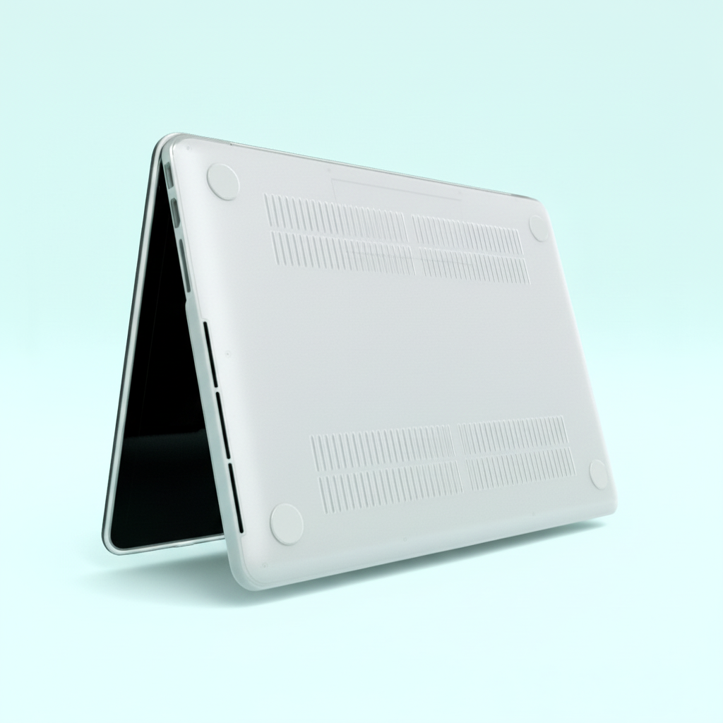 Bottom of the St. Simon MacBook Case on a light blue background