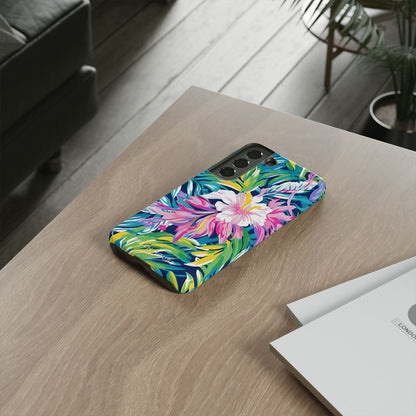 Playa Hermosa Tough Case for Galaxy with colorful floral design on a wooden surface