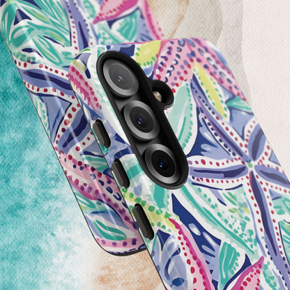 Colorful Siesta Key Tough Case for Galaxy with a pattern on a textured surface