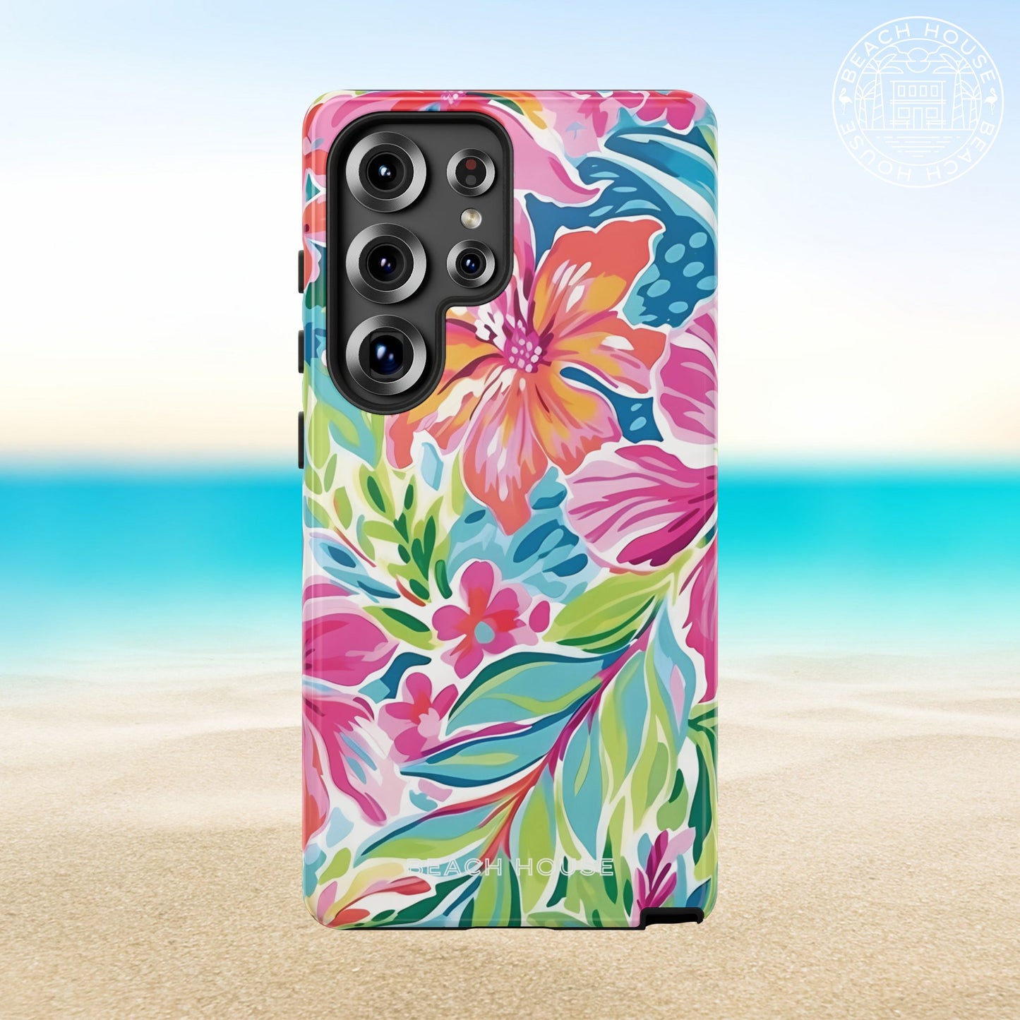 Waikiki Tough Case for Galaxy case on a beach background