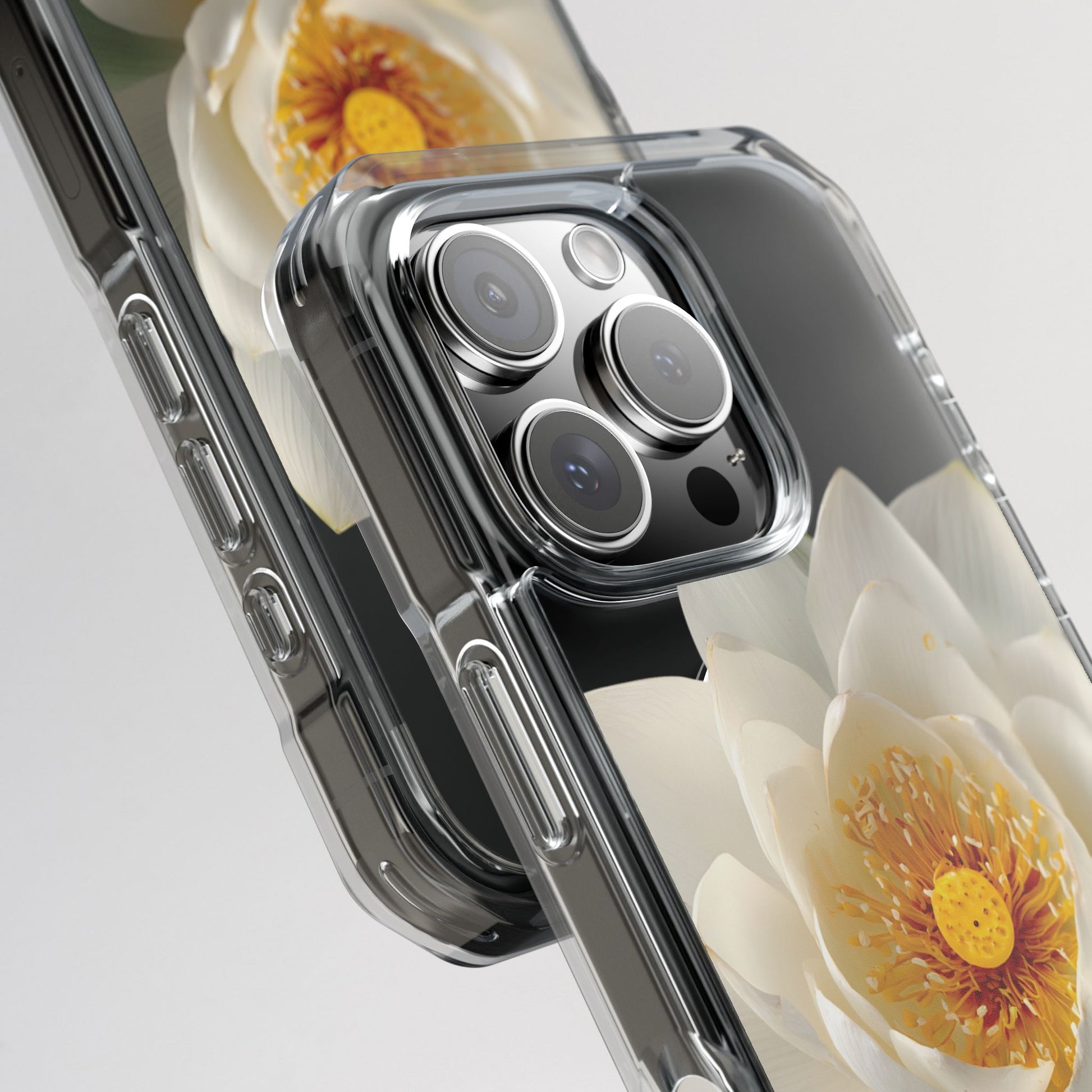 Phone case with floral design on a white background